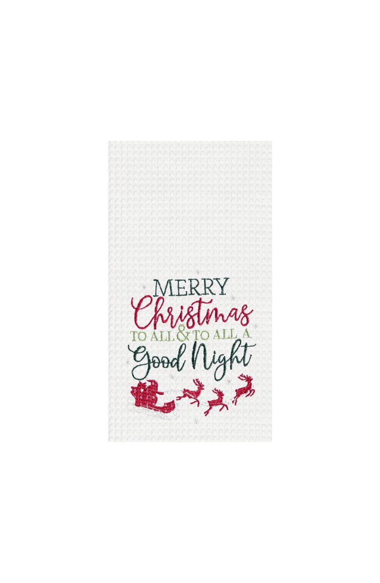 C&F Home Merry Christmas & Good Nigh Towel, Main, color, Red