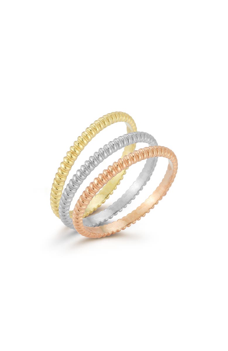 GLAZE JEWELRY Set of 3 Mixed Metal Stackable Rings, Main, color, 