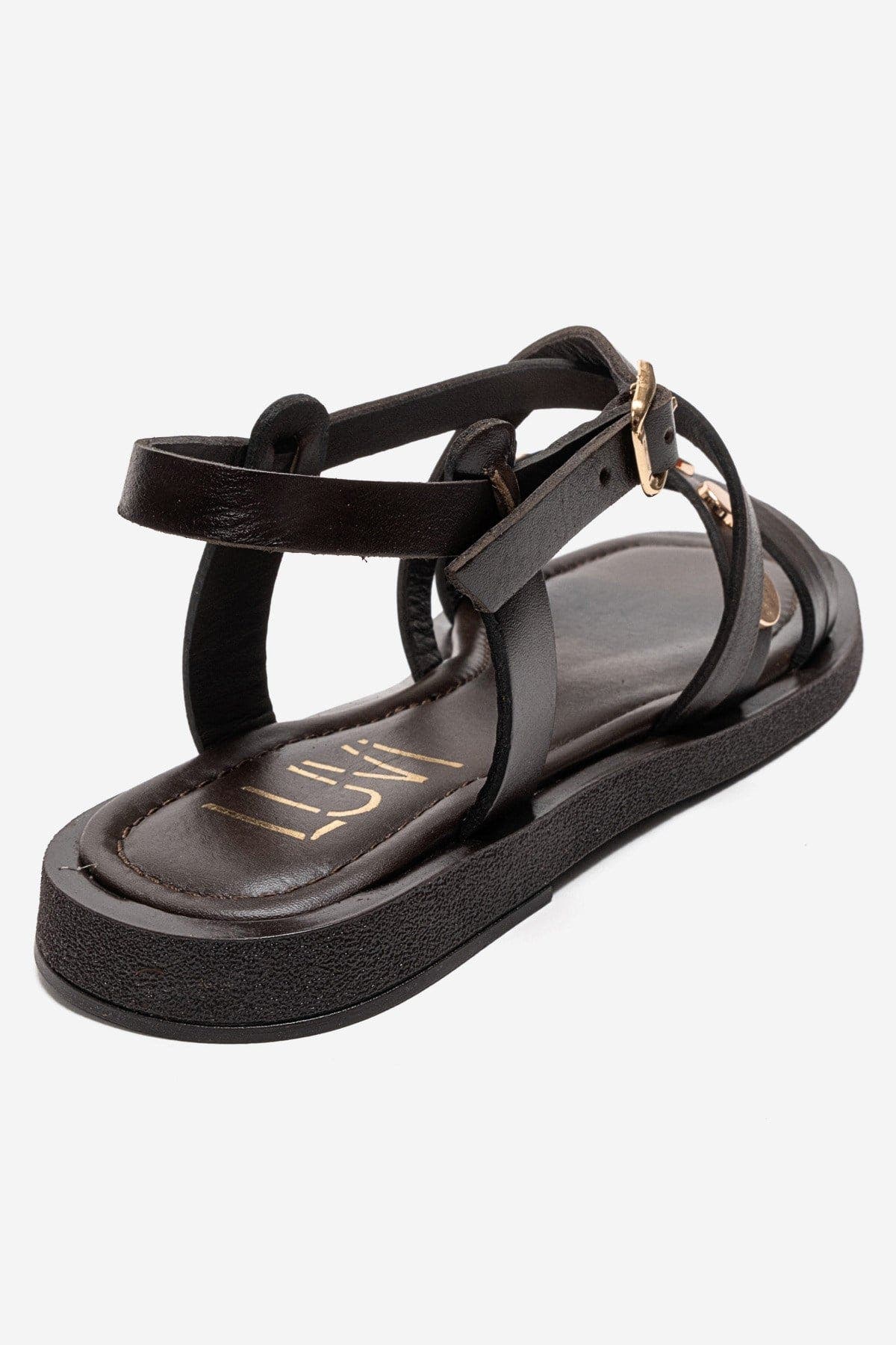 Poole Leather Multi Strap Sandal, Alternate, color, Brown
