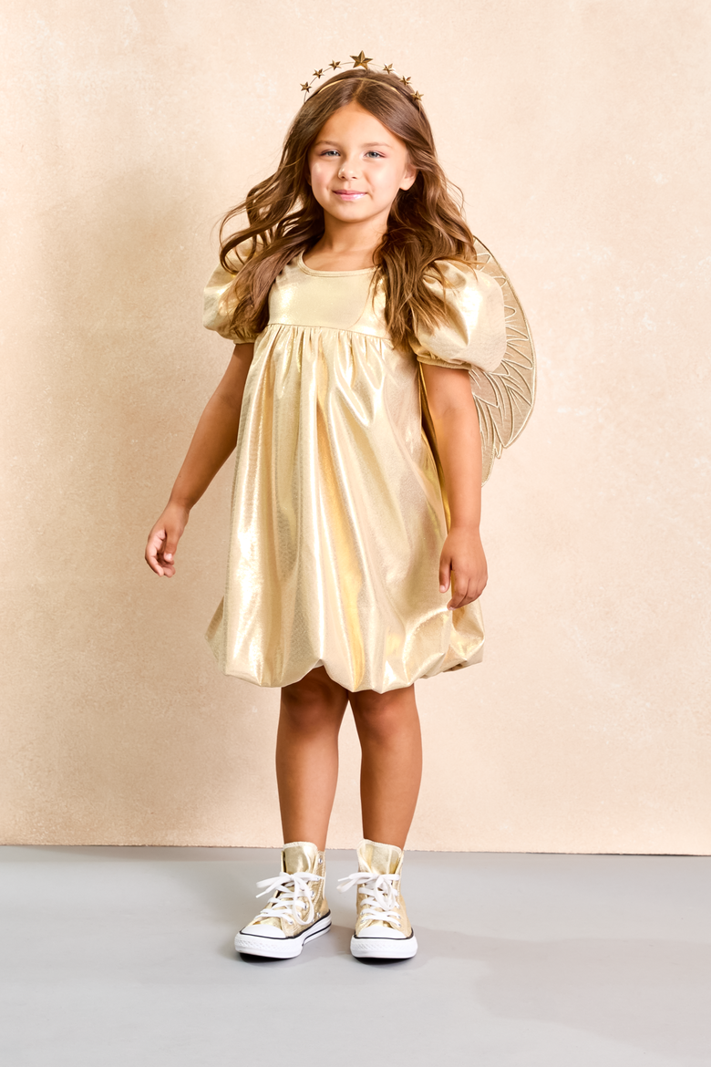 Angel Dress for Girls, Alternate, color, Metallic Gold