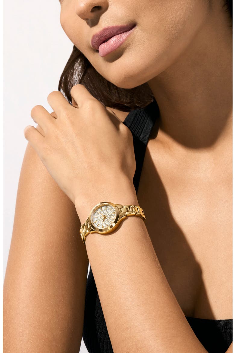Aspyn Crystal Bracelet Watch, 28mm, Alternate, color, GOLD