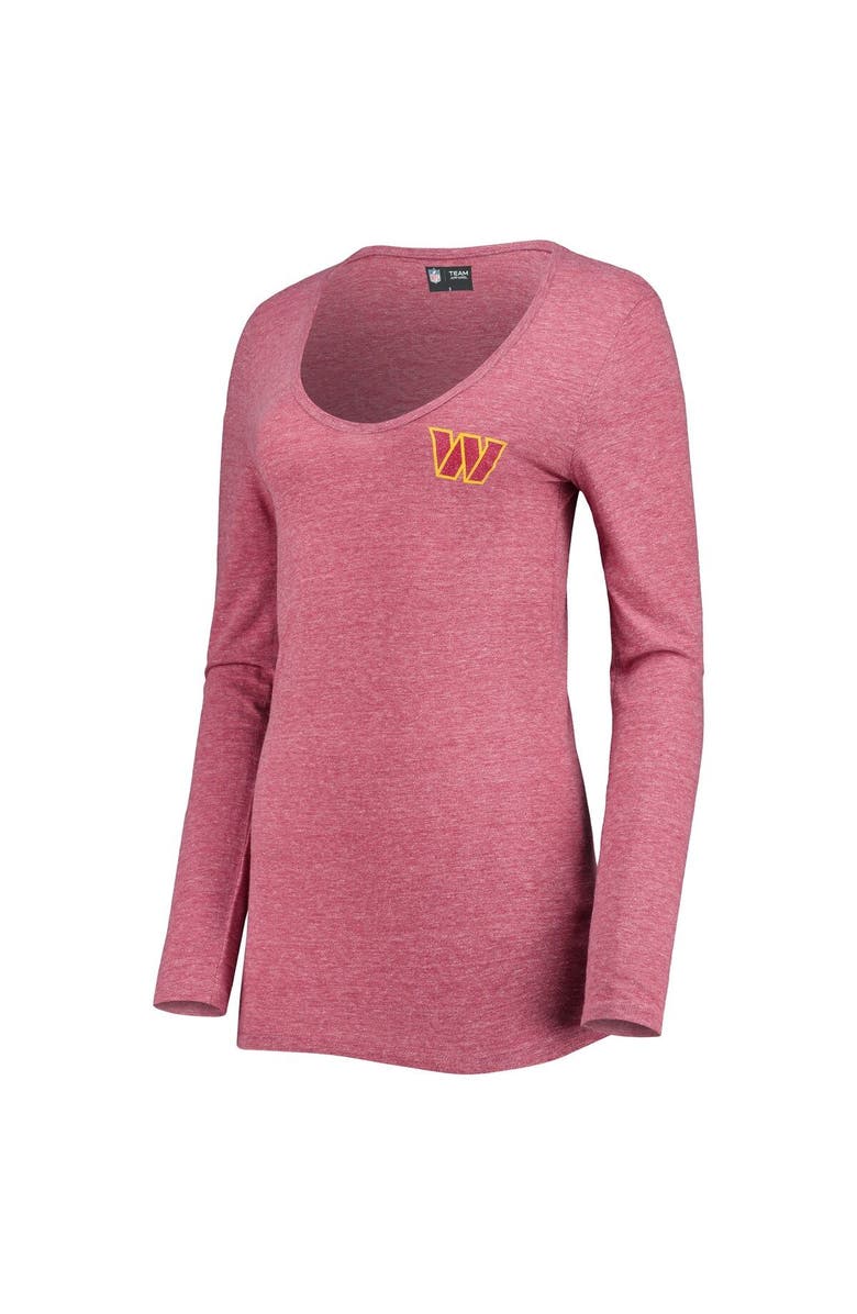 New Era Women's New Era Burgundy Washington Commanders Scoop Neck Tri-Blend Long Sleeve T-Shirt, Alternate, color, Burgundy