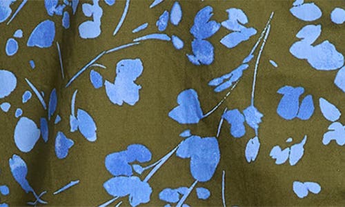 Sugarlips Solvay Floral Nellian Ruffle Collar Button-up Shirt In Green