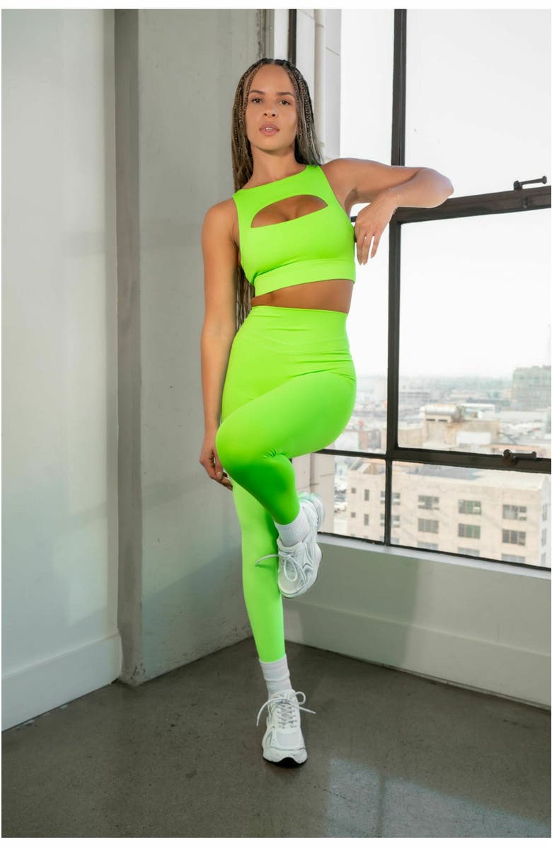 Vitality Pulse Keyhole Longline, Alternate, color, Neon Green