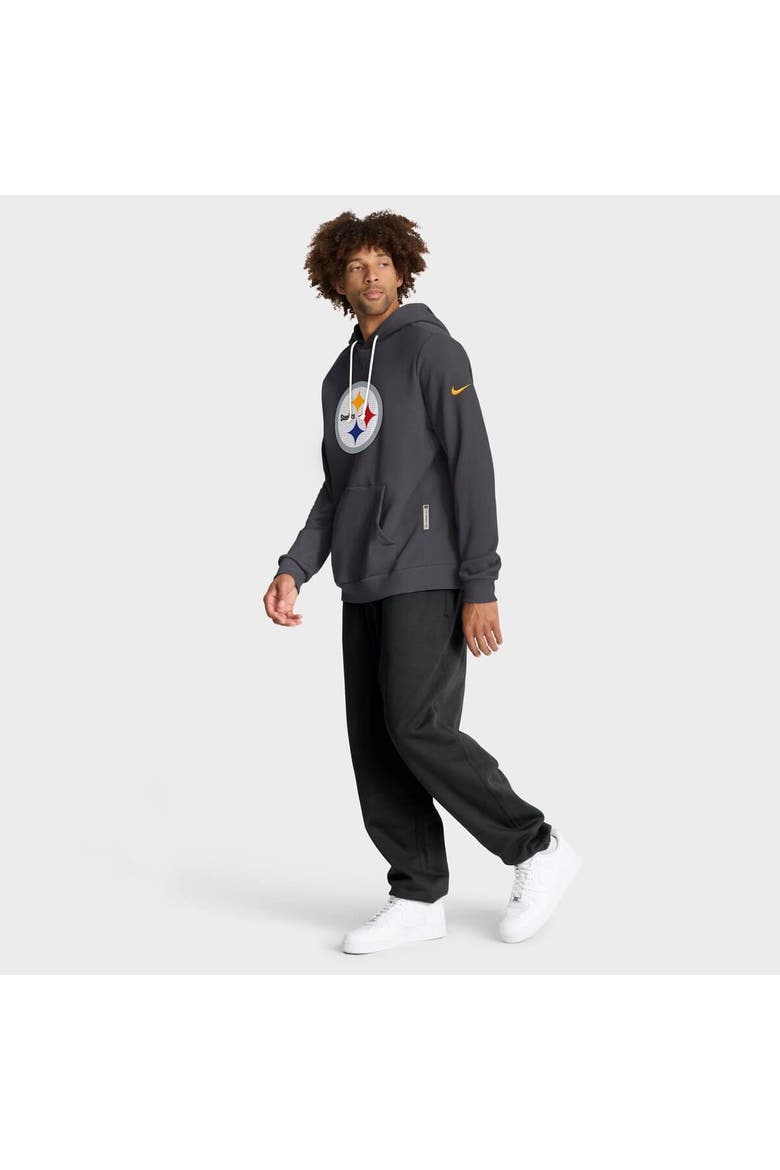 Men's Nike Anthracite Pittsburgh Steelers Sideline Standard Issue Initial Home Dri-FIT Hoodie, Alternate, color, Anthracite