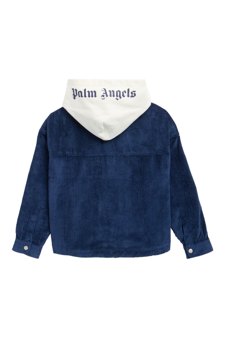 Kids' Classic Logo Corduroy Oversized Shirt, Alternate, color, NAVY BLUE - OFF WHITE