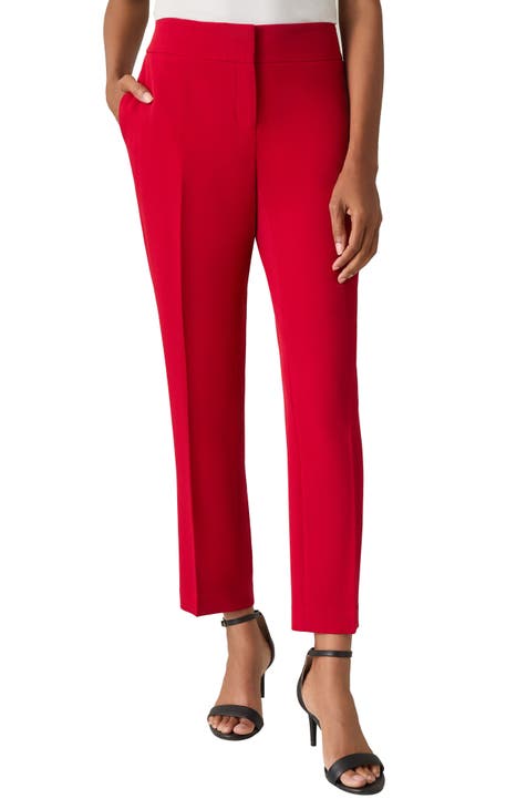 Ladies red dress slacks best sale