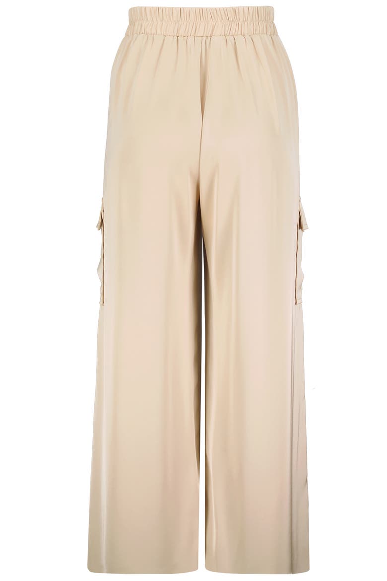 Pull-On Satin Cargo Pant, Alternate, color, Sand