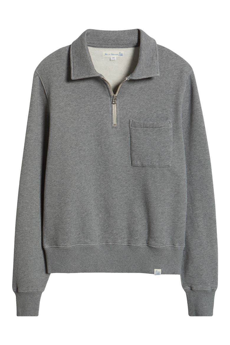Quarter Zip Organic Cotton Sweatshirt, Alternate, color, GREY MELANGE