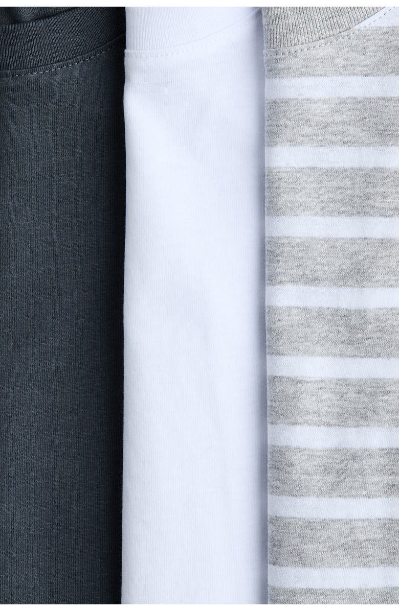 H&M 3-pack t-shirts, Alternate, color, Light Gray Melange/Striped