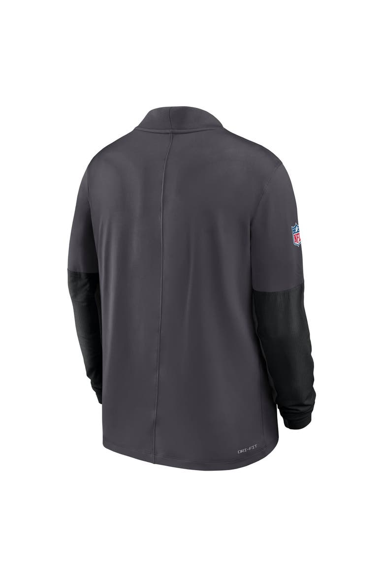Men's Nike Anthracite Los Angeles Chargers Sideline Dri-FIT Half-Zip Pullover, Alternate, color, Anthracite