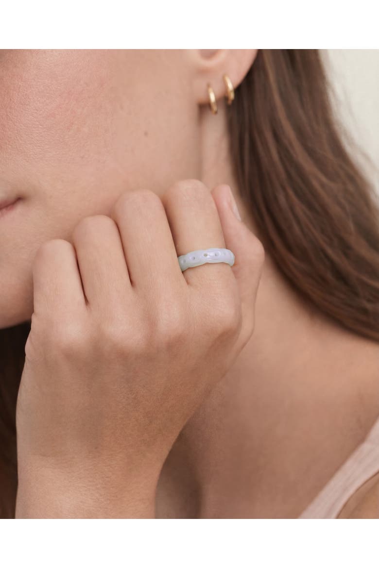 Weave Off white jade ring, Alternate, color, Off white