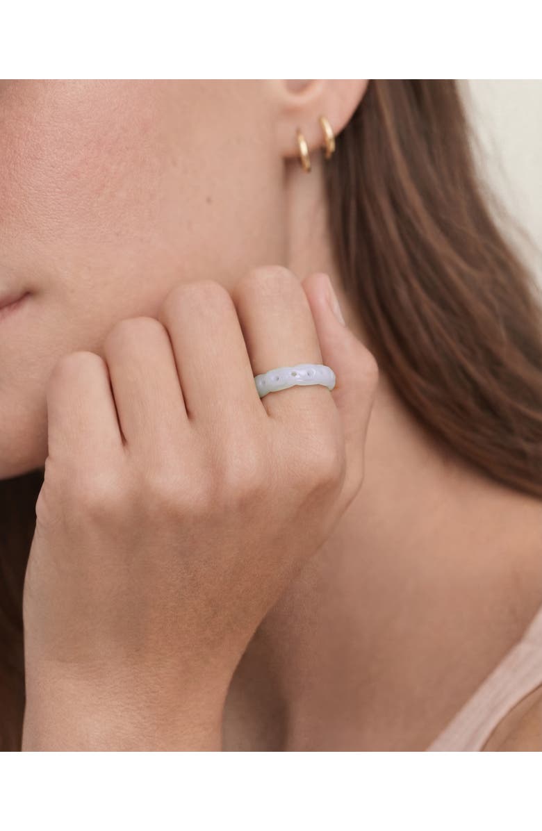 seree Weave Off white jade ring, Alternate, color, Off White