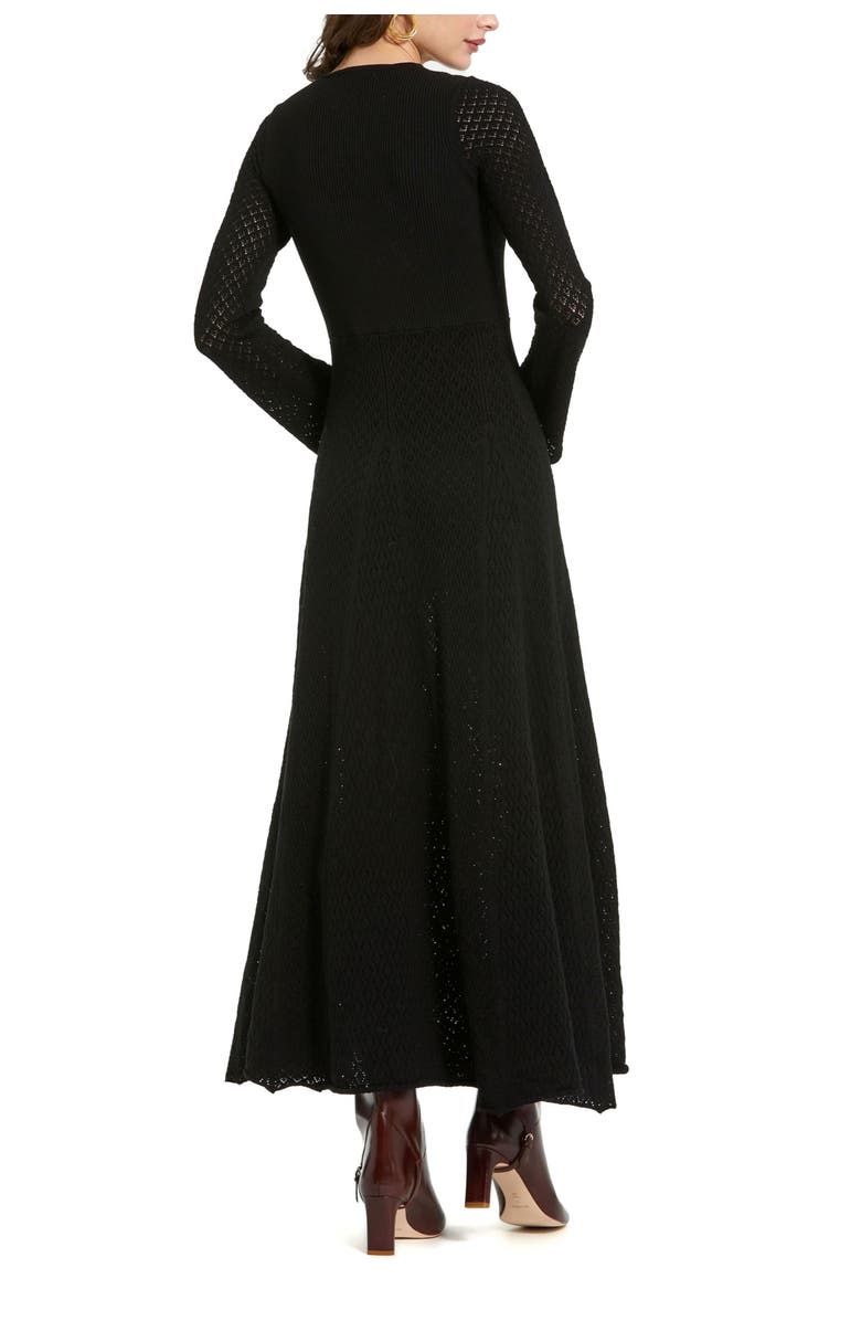 Mac Duggal Scoop Neck Long Sleeve Knit Maxi Dress, Alternate, color, Black