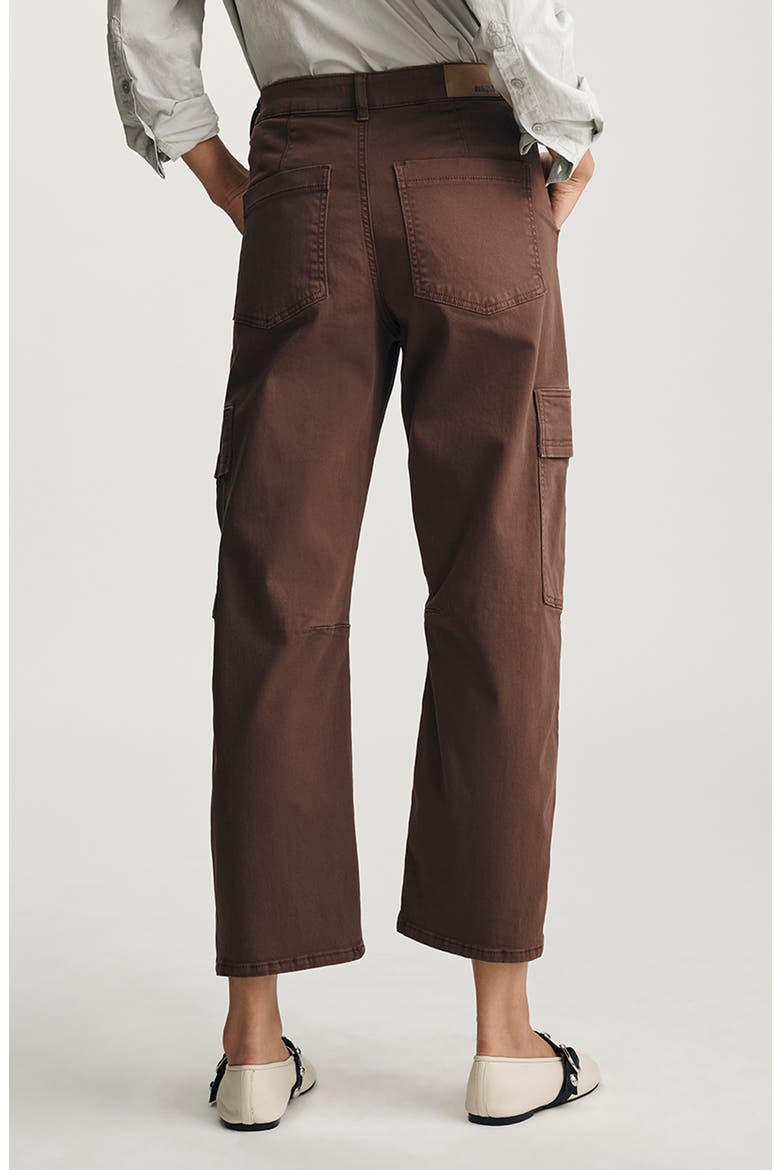 Vinnie High Waist Ankle Barrel Cargo Twill Pants, Alternate, color, BROWN CASUAL TWILL