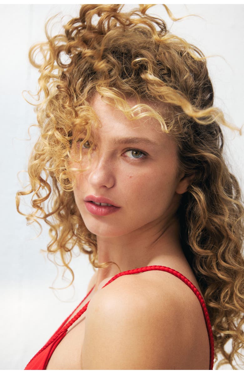H&M Padded Triangle Bikini Top, Alternate, color, Red