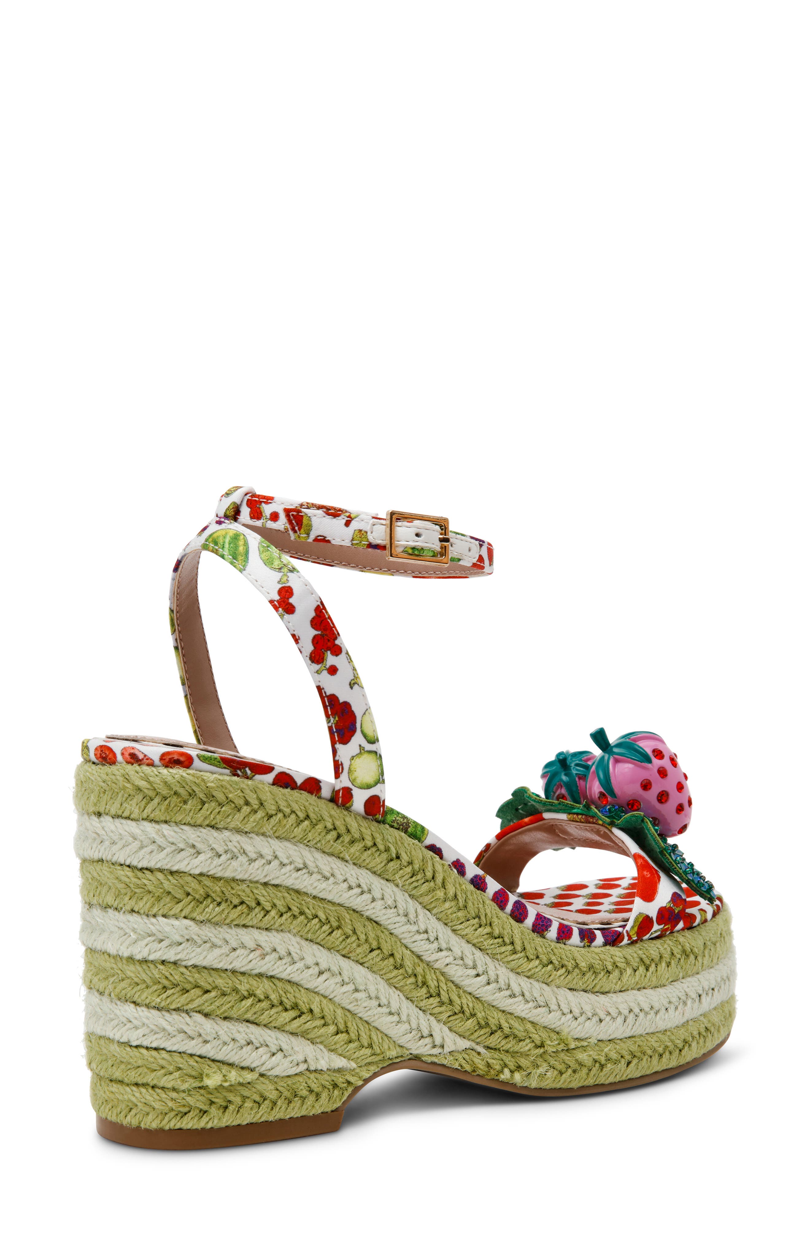 Betsey Johnson Bobbie Platform Wedge Sandal, Alternate, color, White Multi