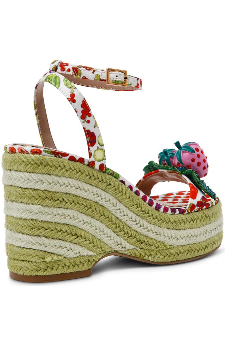 Betsey Johnson Bobbie Platform Wedge Sandal, Alternate, color, White Multi