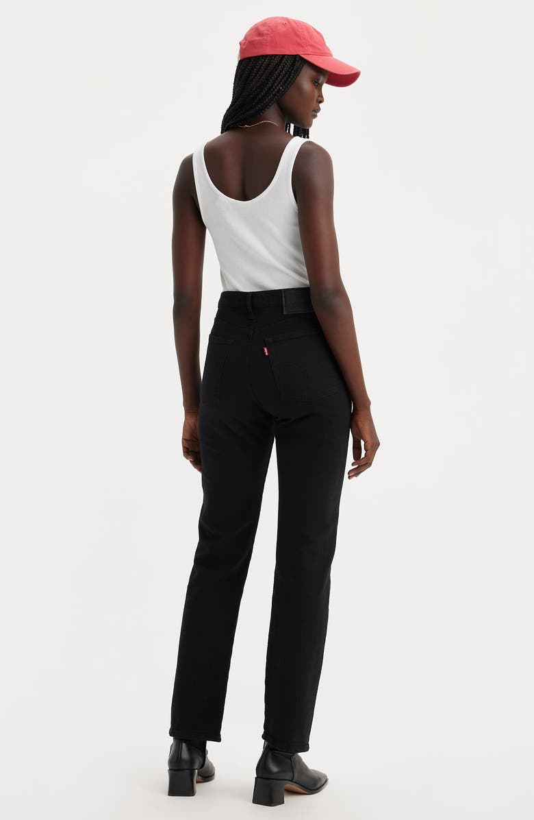 Levi's<sup>®</sup> Wedgie High Waist Straight Leg Jeans, Alternate, color, Flash Black