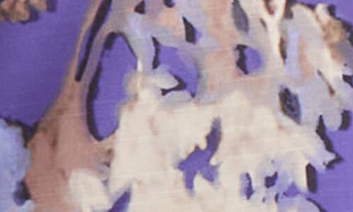 Misook Floral Crepe De Chine Blouse In Purple