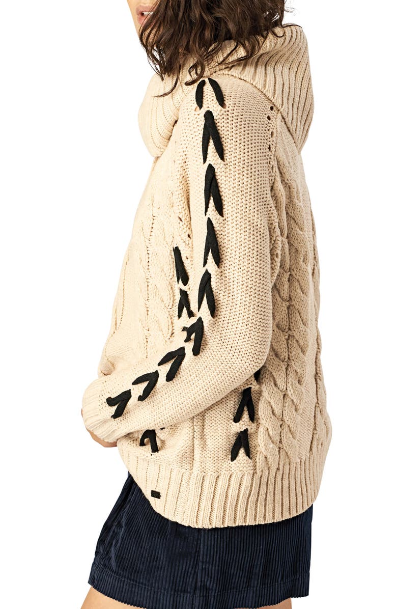 Stone Row Mad Metallix Cable Sweater, Alternate, color, 