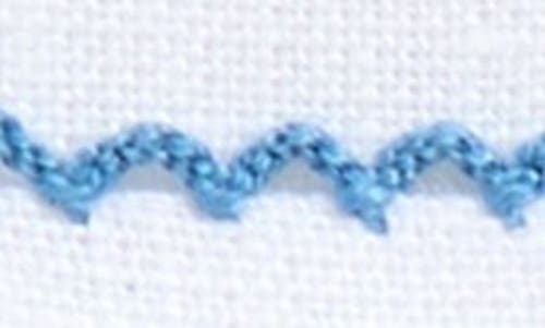Tina Chen Designs Picot Edge Set Of 4 Linen Cocktail Napkins In Blue
