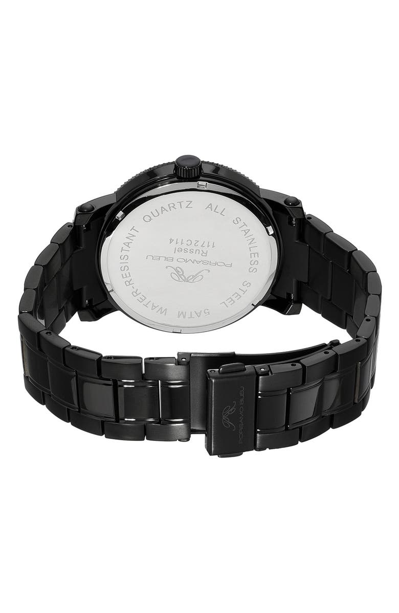 PORSAMO BLEU Men's Russel Luxury Multi Function Stainless Steel Watch, 46mm, Alternate, color, 