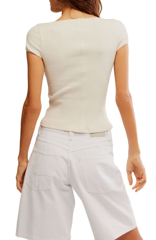 Shop Free People Most Wanted Short Sleeve Cotton Blend Cardigan In Ivory
