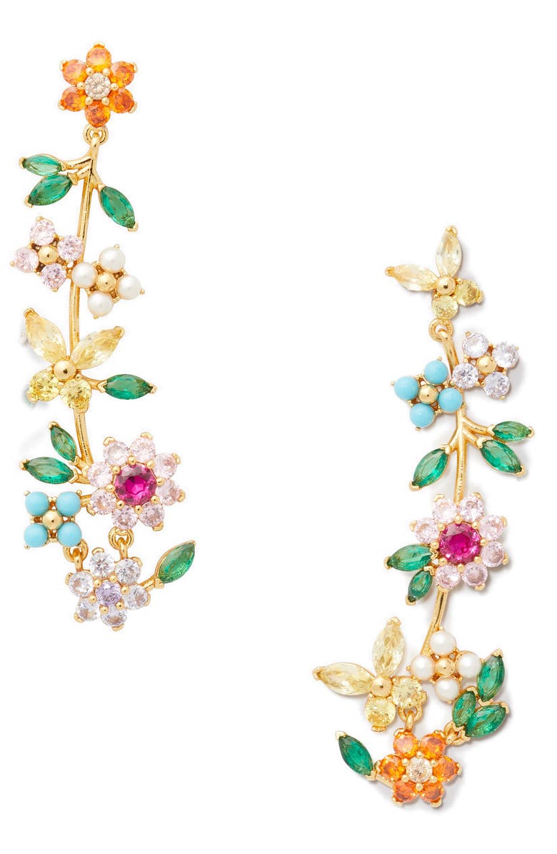 Kate Spade New York new bloom mismatched floral drop earrings, Main, color,