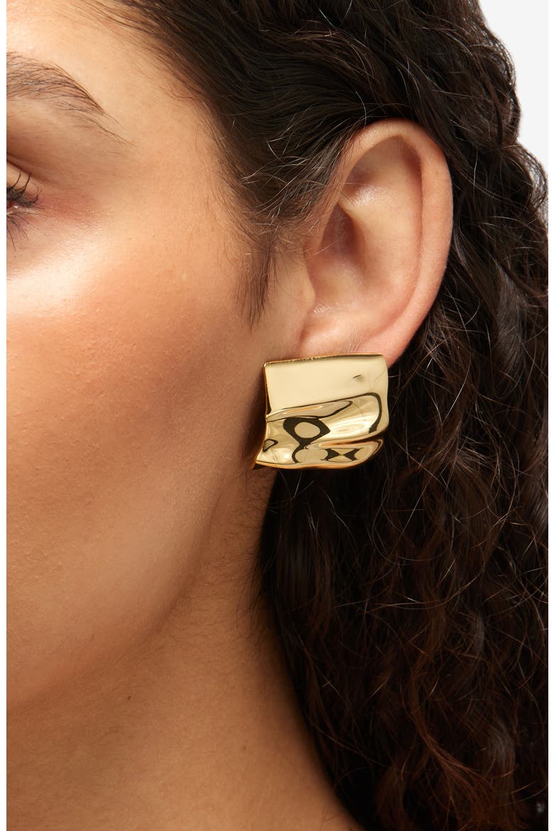 Sundra Stud Earrings, Alternate, color, HIGH POLISH GOLD
