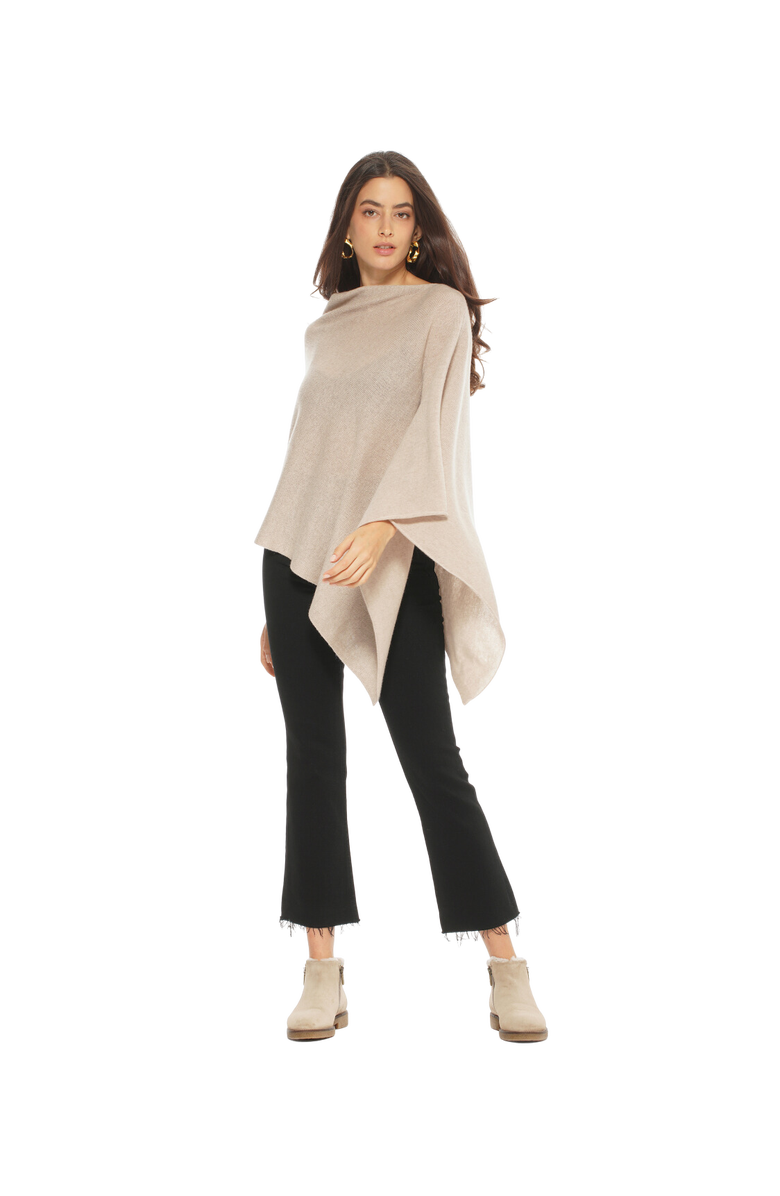 Monticelli Cashmere Essential Pure Cashmere Poncho, Alternate, color, Forest Green