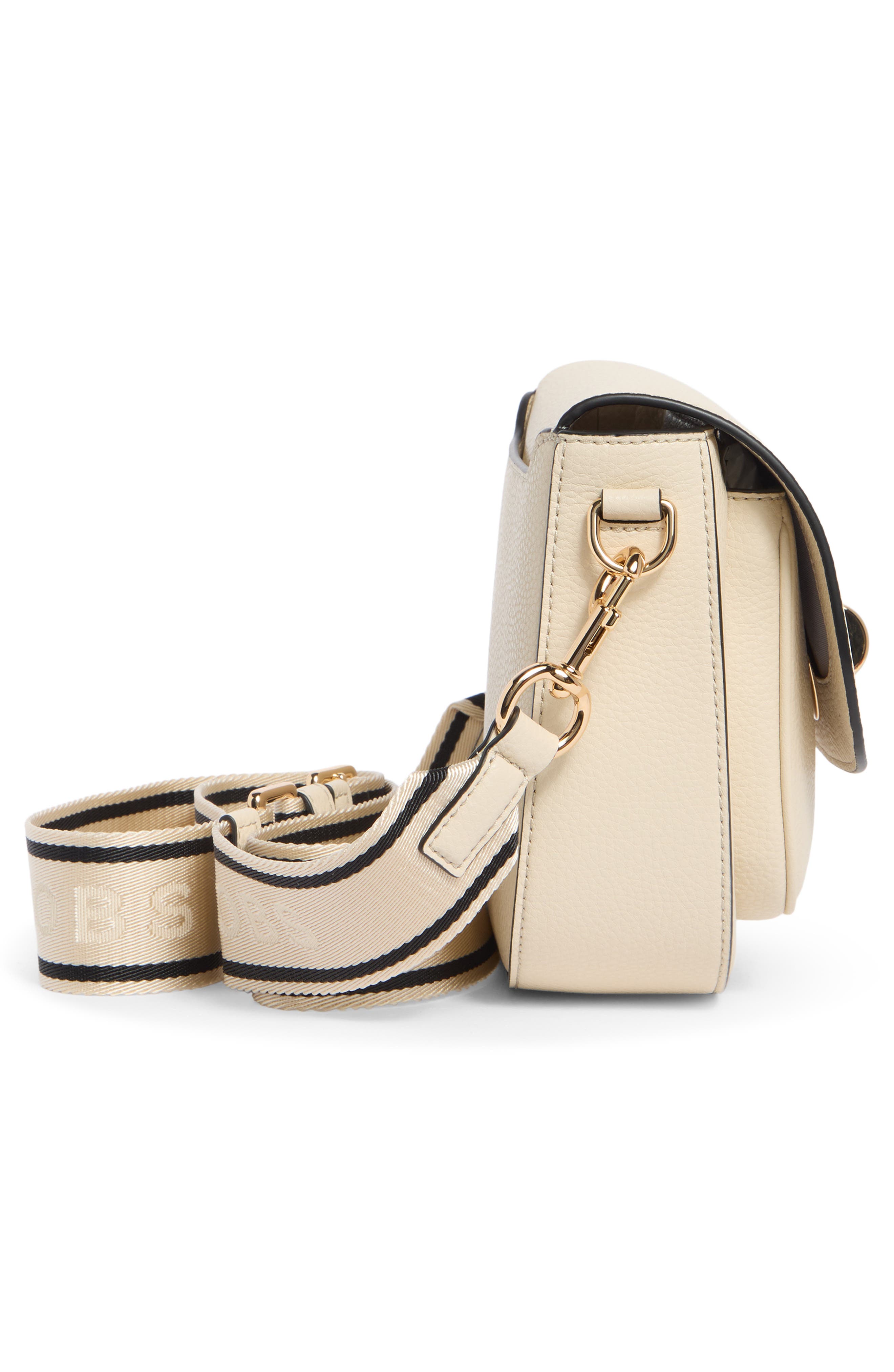 Marc Jacobs Signet Turnlock Leather Saddle Bag, Alternate, color, Marshmallow