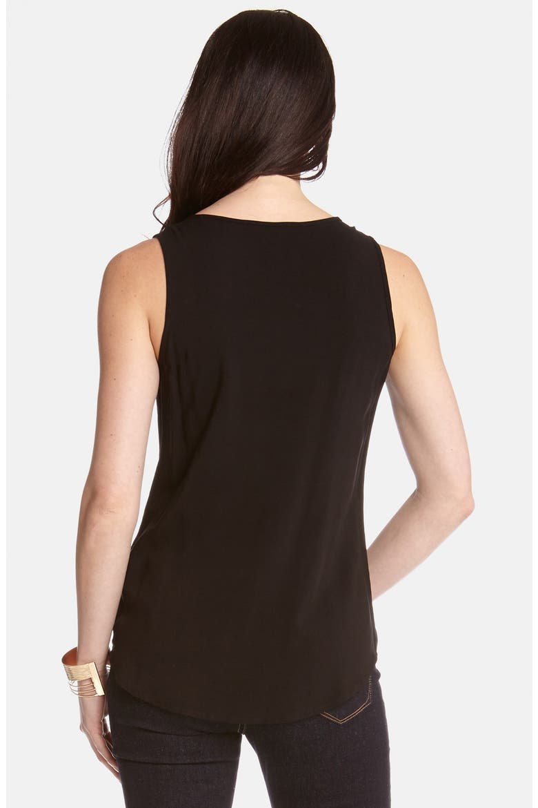 Sleeveless Pintuck Top, Alternate, color, BLACK