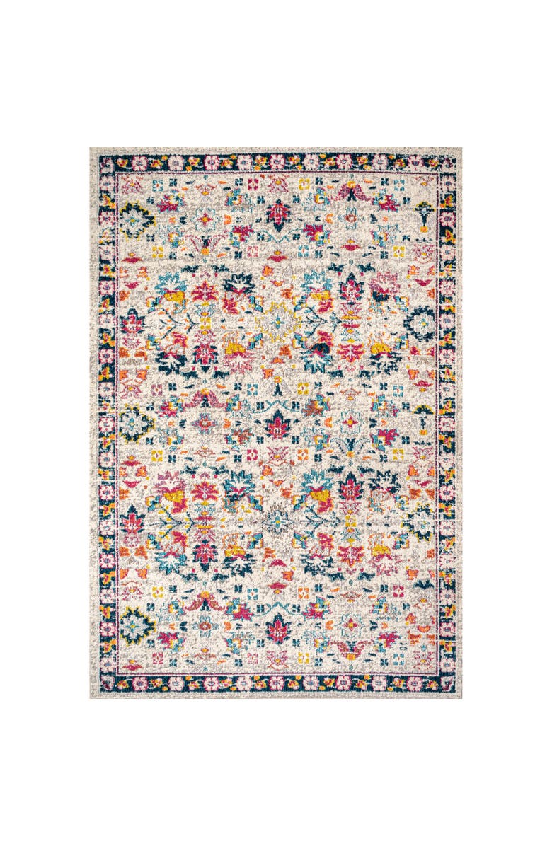 JONATHAN Y Modern Persian Boho Floral Area Rug, Main, color, Beige/Multi