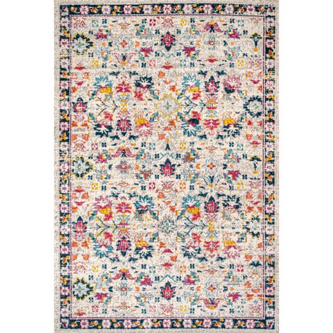 Modern Persian Boho Floral Area Rug