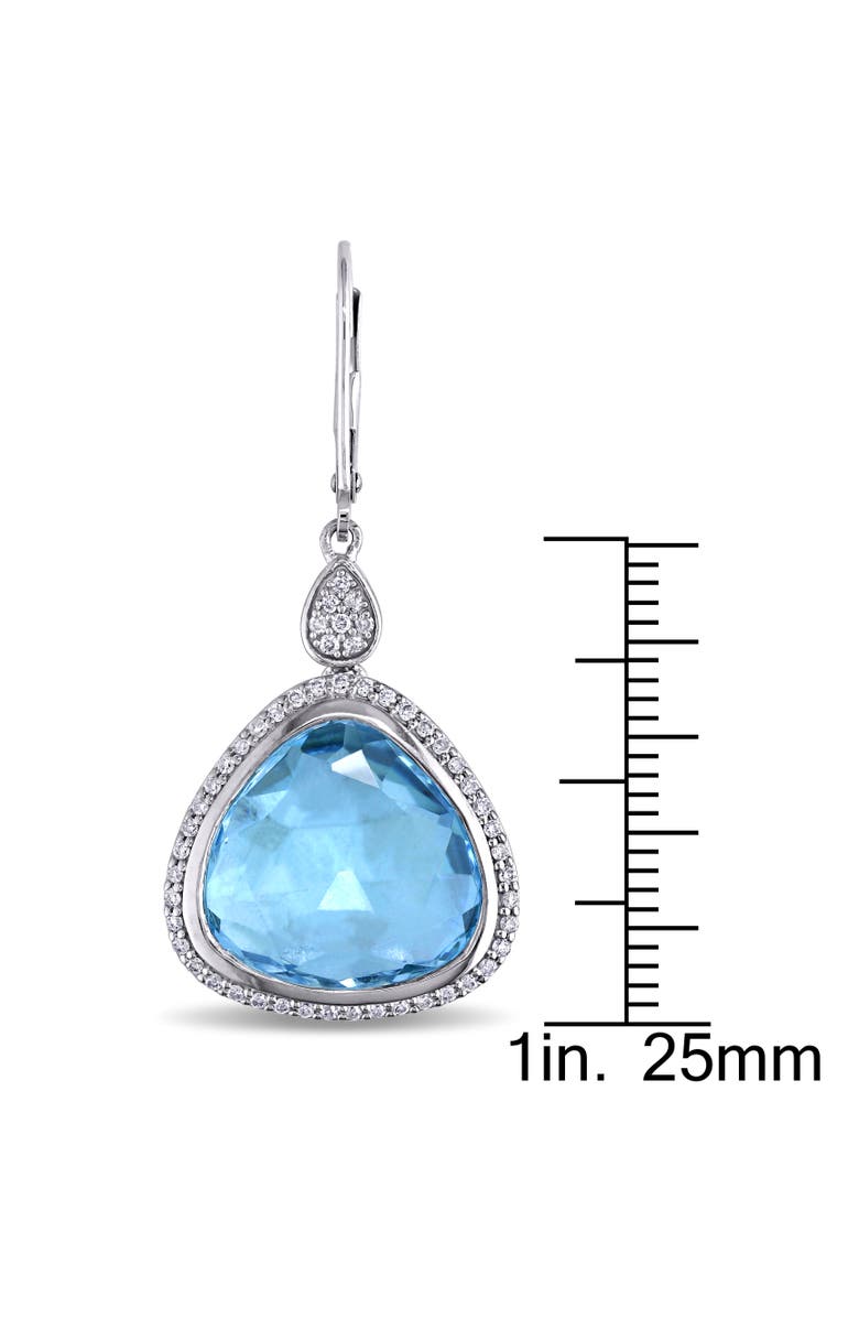 Julianna B. Blue Topaz & Diamond Drop Earrings 14k White Gold, Alternate, color, 