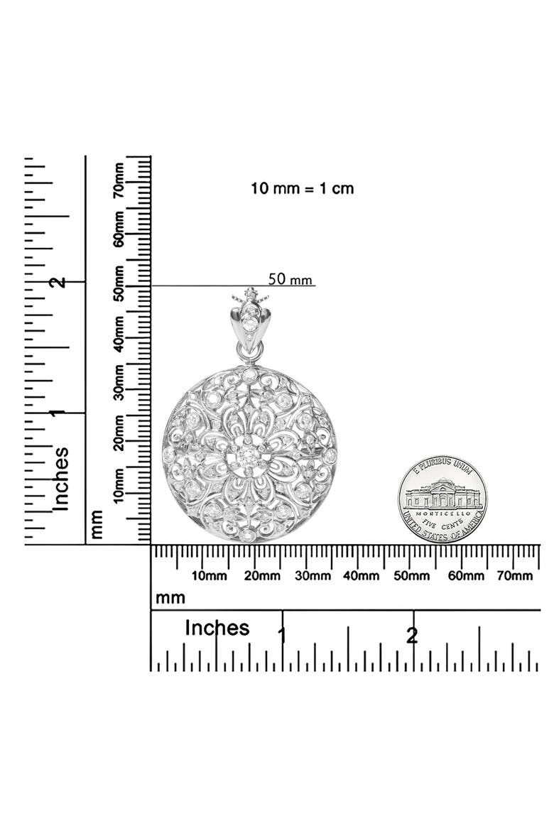 18K White Gold 1 5/6 Ctw Diamond Brooch Pin Pendant Necklace, Alternate, color, White