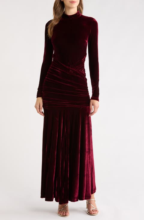 Korina Long Sleeve Velvet Gown