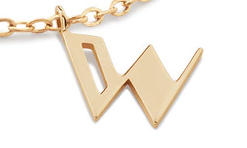 Shop Monica Vinader Small Initial Pendant Necklace In 14kt Solid Gold - W