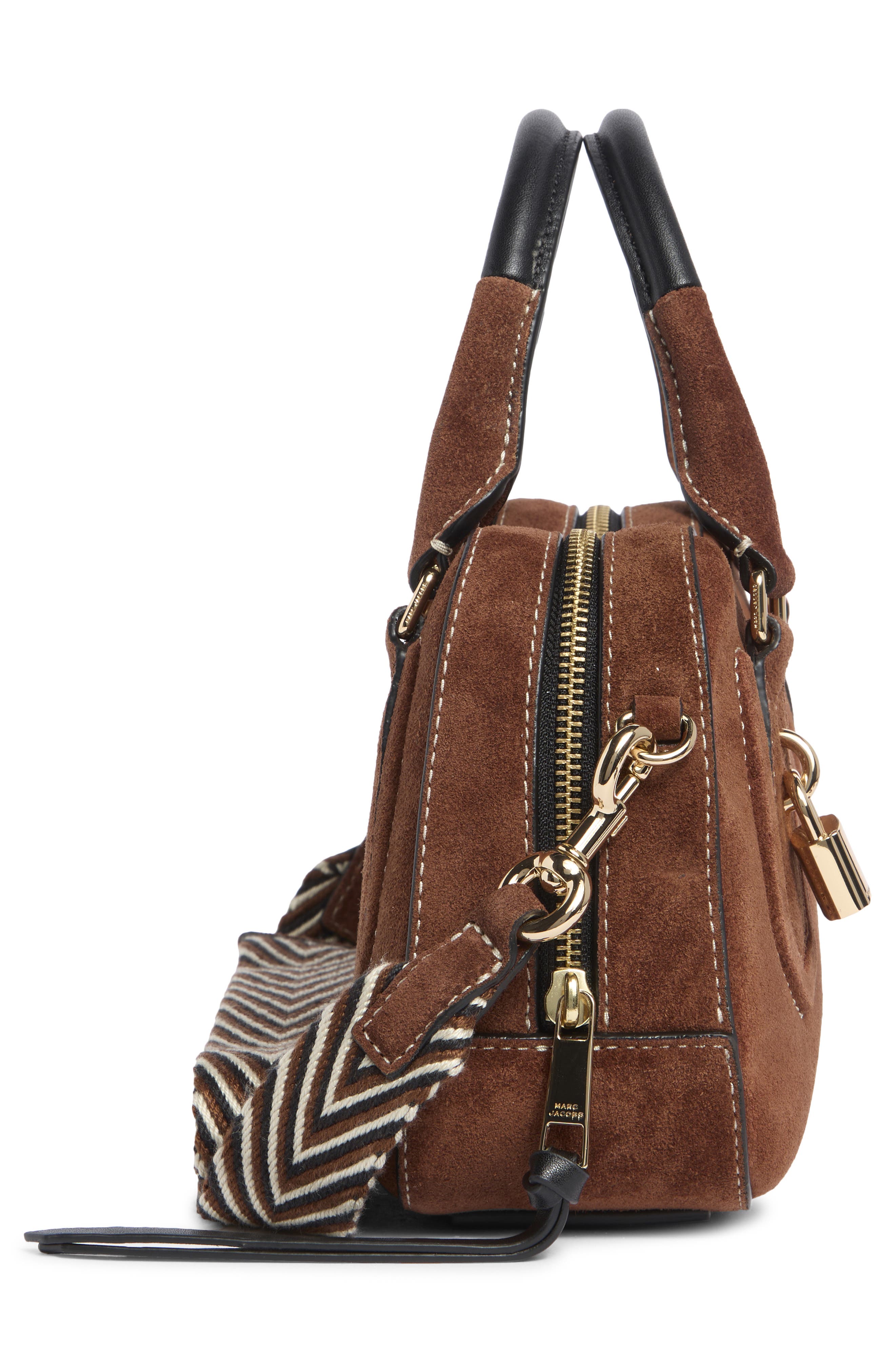 Marc Jacobs Drifter Small Suede Satchel, Alternate, color, Cognac