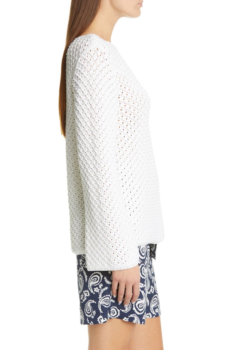 St. John Collection Bell Sleeve Basketweave Knit Sweater, Alternate, color, 