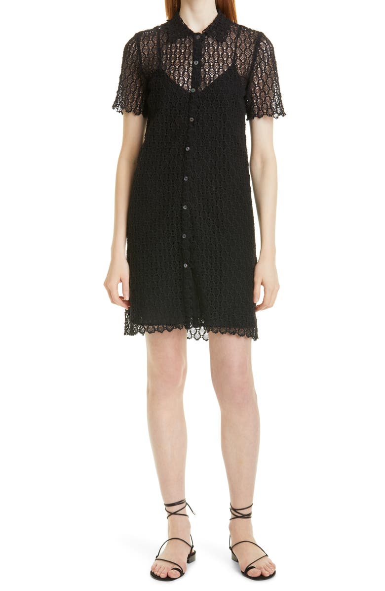 Rebecca Taylor Pina Embroidered Short Sleeve Shirtdress, Main, color, 