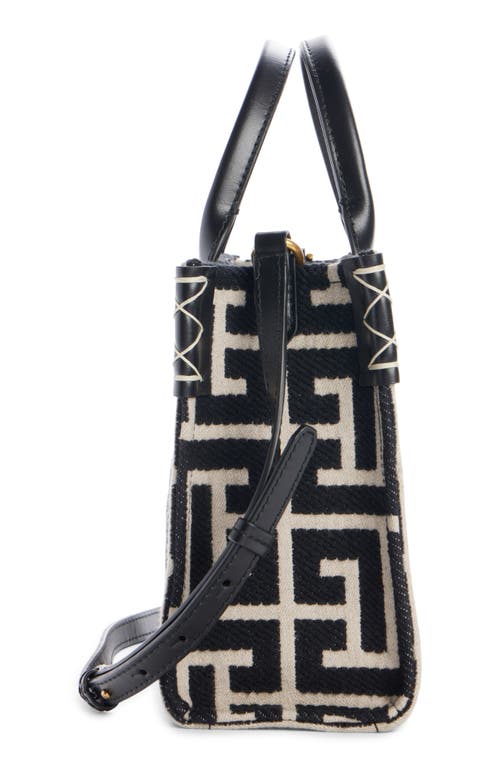Balmain Small B-army Logo Canvas Shopper Tote In Gfe Black