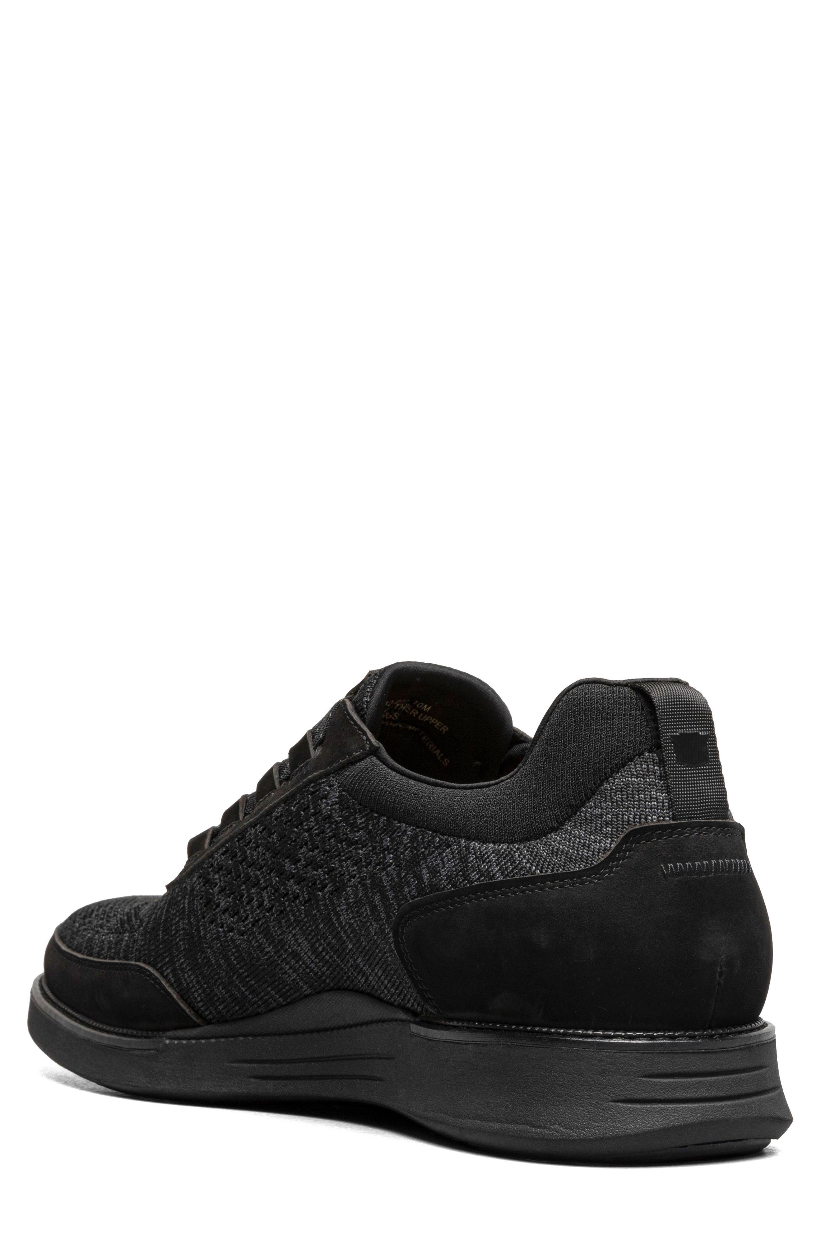 Florsheim Launch Elastic Lace Knit Sneaker, Alternate, color, Black