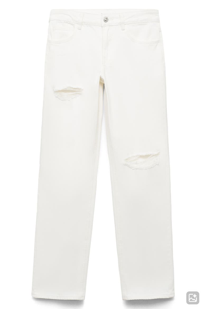 Ripped Low Rise Straight Leg Jeans, Alternate, color, OFF WHITE