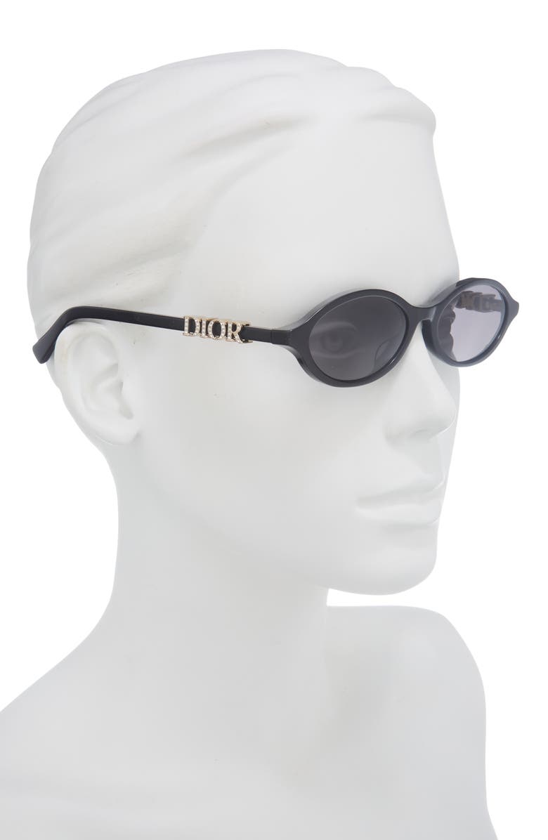 DIOR Treasure R1I Oval Sunglasses, Alternate, color, Shiny Black / Smoke