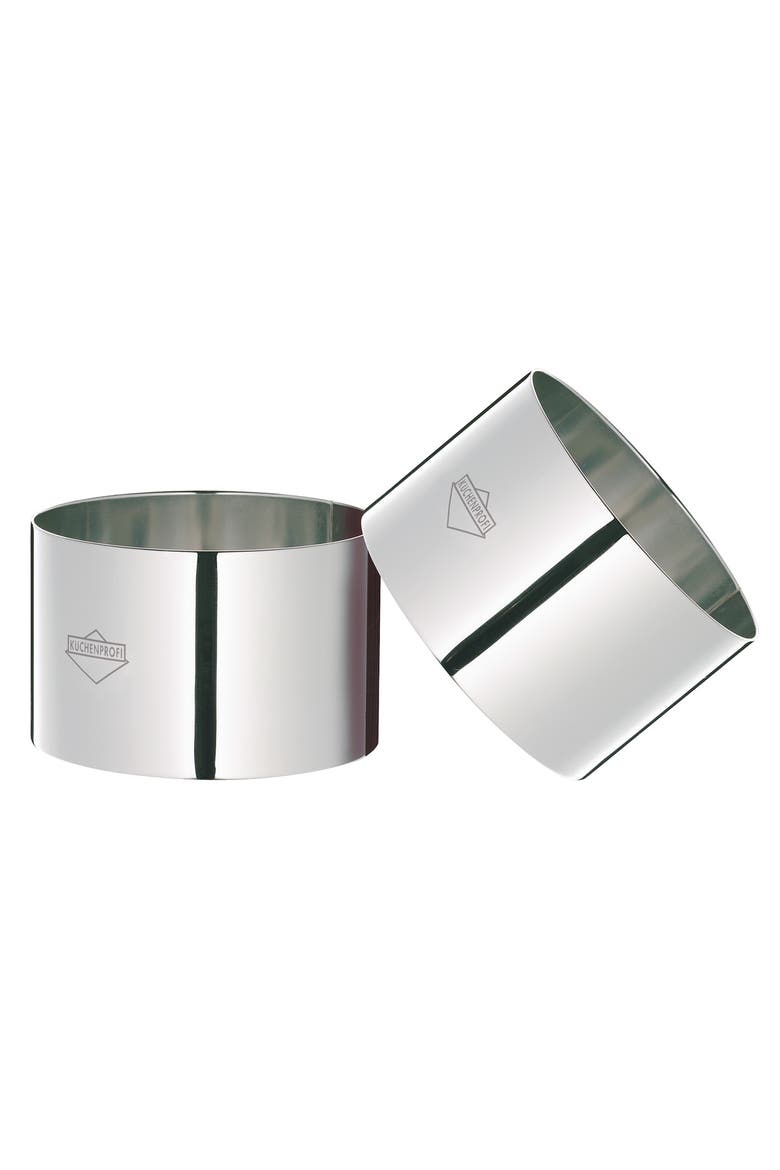 Cooking Ring Molds, 4 Piece Set, 3-Inch, Stainless, Main, color, Silver