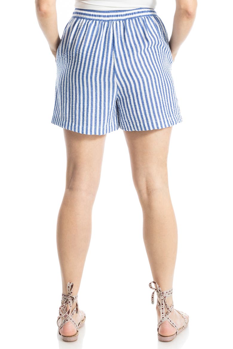 Stripe Drawstring Waist Shorts, Alternate, color, BLUE/ WHITE STRIPE