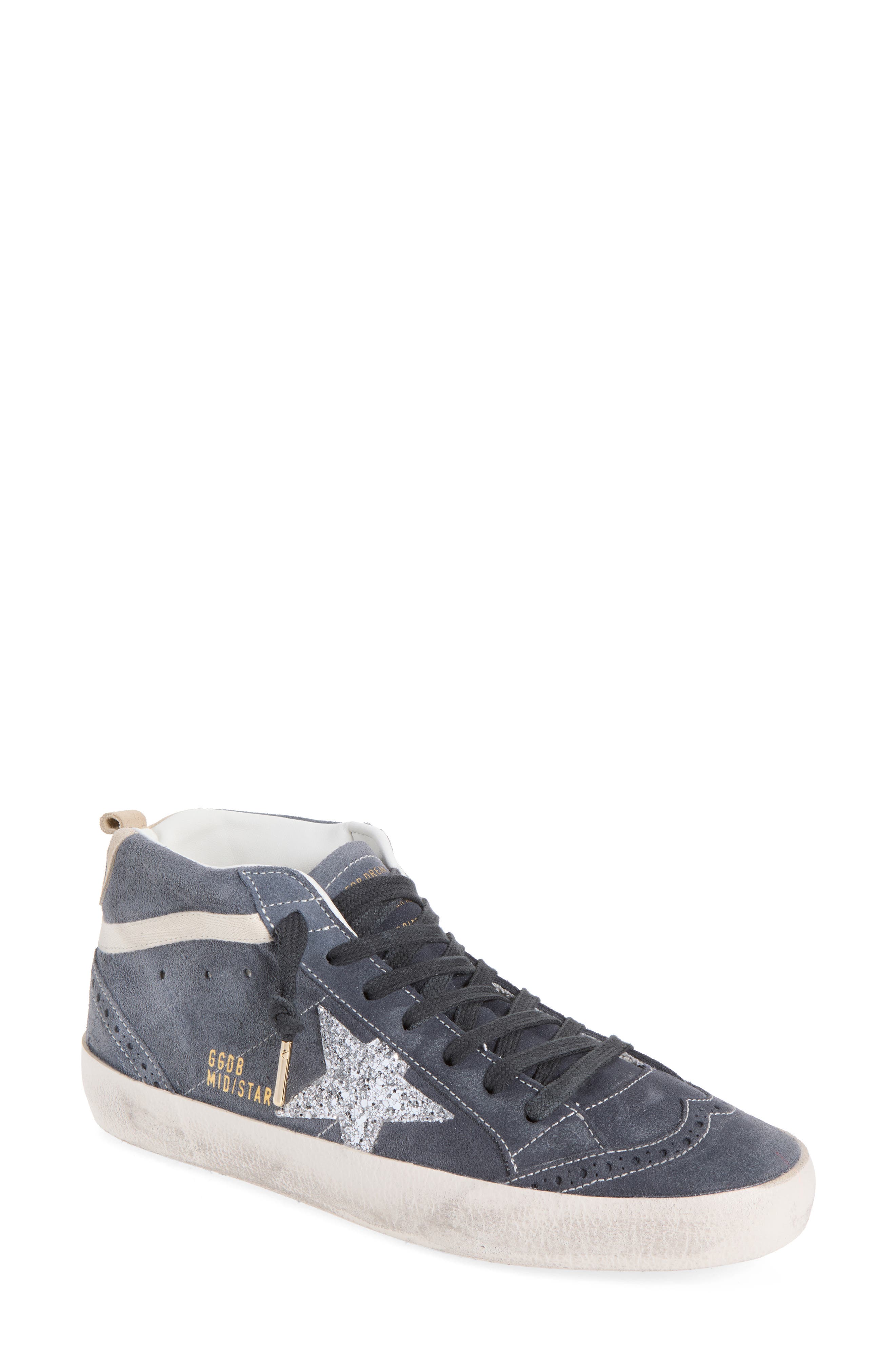 Glitter Star Mid Sneaker, Main, color, BLUE/ SILVER/ BEIGE