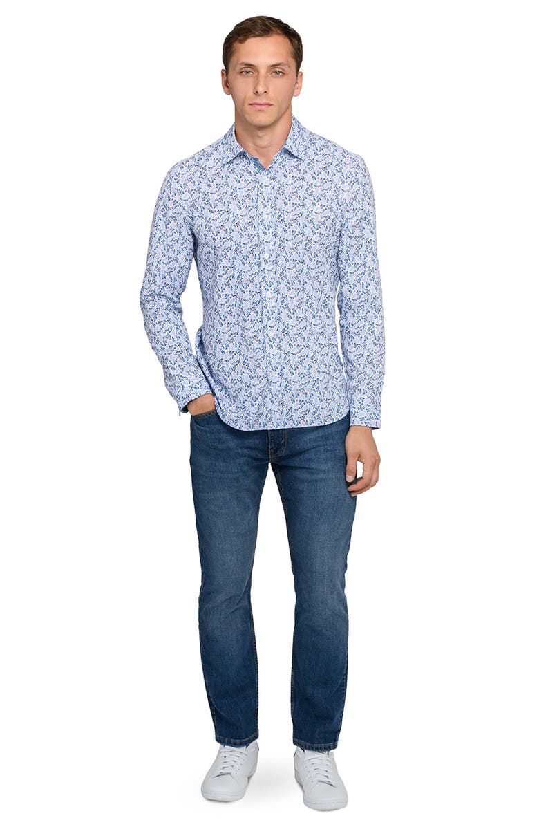 CONSTRUCT Fall Floral Woven Long Sleeve Basic, Alternate, color, Multi